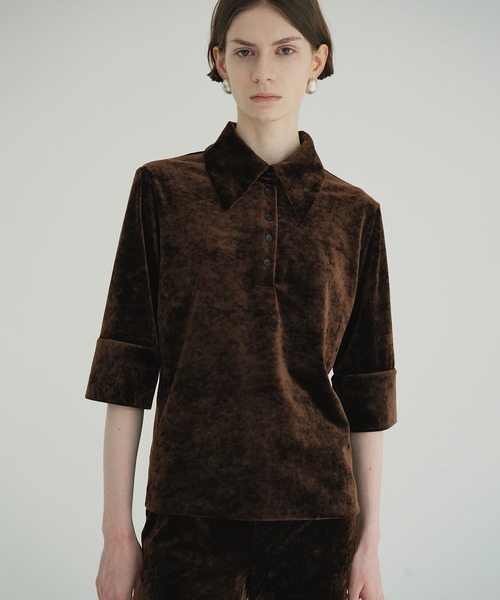 CLANE ポロシャツ CLANE（クラネ） ポロシャツ ポロ CRUSHED VELOUR POLO TOPS