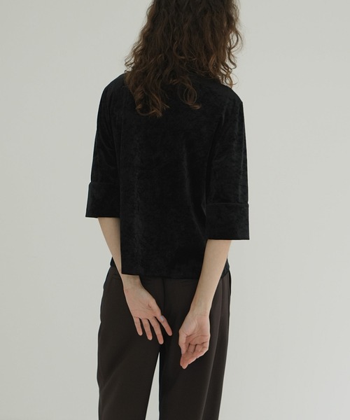 CLANE（クラネ） ポロシャツ ポロ CRUSHED VELOUR POLO TOPS
