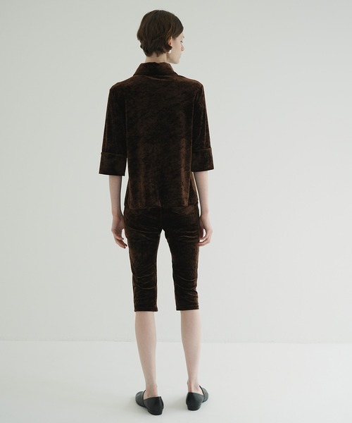 clane ベロアポロシャツ CLANE（クラネ） ポロシャツ ポロ CRUSHED VELOUR POLO TOPS