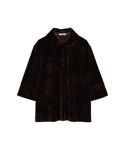 clane ベロアポロシャツ CLANE（クラネ） ポロシャツ ポロ CRUSHED VELOUR POLO TOPS