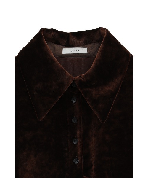 CLANE（クラネ） ポロシャツ ポロ CRUSHED VELOUR POLO TOPS