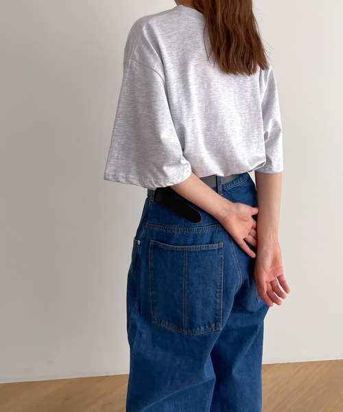 「CANAL JEAN」 半袖Tシャツ ONE SIZE ライトグレー レディース_画像6