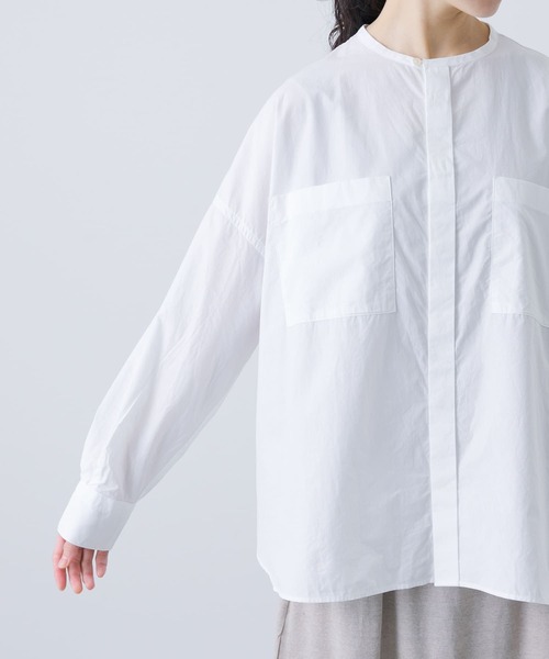 かぐれ ダブルポケットワイドシャツ白2024SS