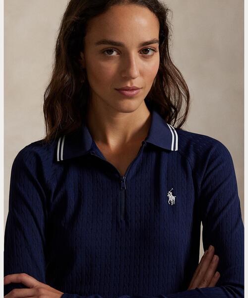 RLX ポロシャツ ポロ ケーブル クォータージップ ロングスリーブ