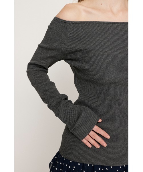 SLY（スライ） ニット セーター HG OFFSHOULDER TOPS ハイゲージ オフ