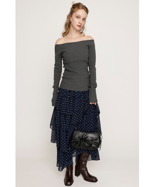 SLY（スライ） ニット セーター HG OFFSHOULDER TOPS ハイゲージ オフ