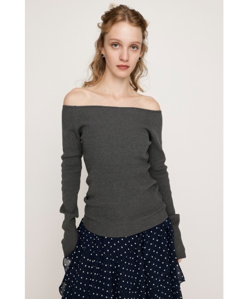 SLY（スライ） ニット セーター HG OFFSHOULDER TOPS ハイゲージ オフ