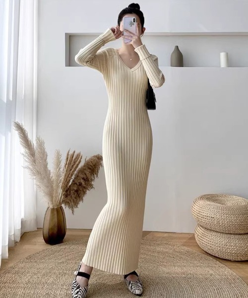 ワンピース lin Sally Lunn ワンピース リブニットタイトワンピース : ZOZOTOWN Yahoo