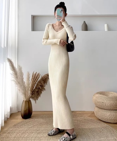 Sally Lunn ワンピース リブニットタイトワンピース : ZOZOTOWN Yahoo