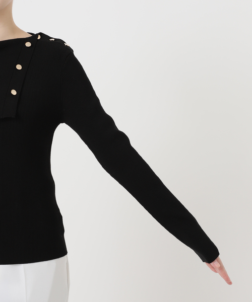 NOBLE（ノーブル） ニット セーター 「WEB限定追加」ショルダーボタン