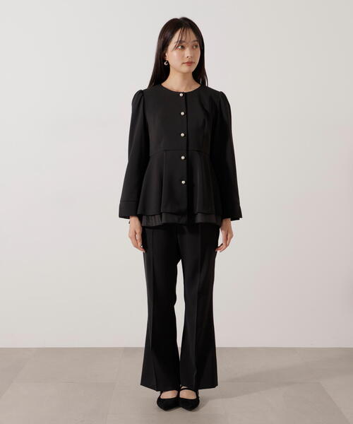ほぼ未使用美品ビアッジョブルーポンチレースセットアップ黒 PROPORTION BODY DRESSING（プロポーションボディドレッシング