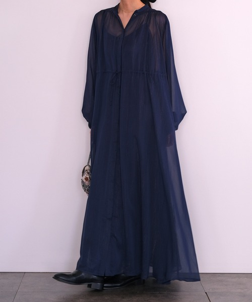 AKTE アクテ 2WAY Vネックデニムドレス ワンピース ロング丈 サイズ2 AKTE（アクテ） ワンピース シアーボリュームロングドレス : ZOZOTOWN