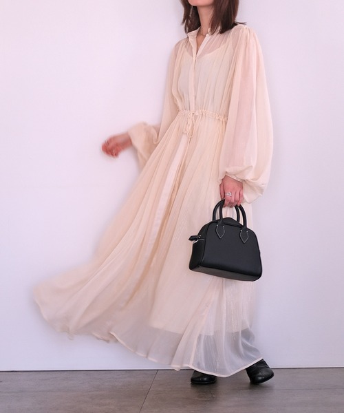 新品　AKTE 定価¥1万9800円　ロングワンピース AKTE（アクテ） ワンピース シアーボリュームロングドレス : ZOZOTOWN
