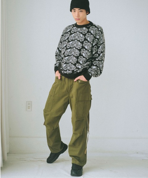 「WHIMSIC」 長袖ニット FREE ブラック メンズ_画像3