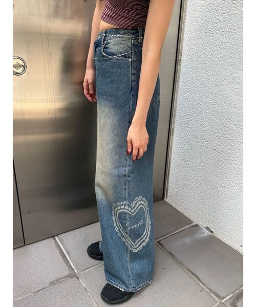 EMODA（エモダ） ワイドパンツ ジーンズ デニム デニムパンツ レース