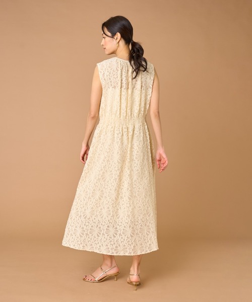 INED（イネド） ワンピース フラワージャガードノースリーブワンピース