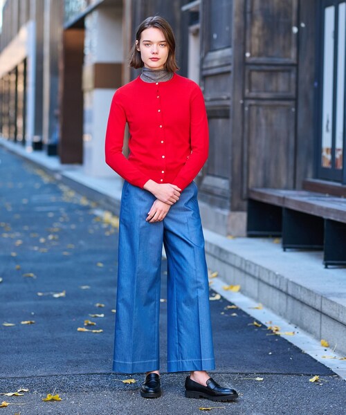 Yahoo!オークション - 「DRESSTERIOR」 ニットカーディガン 38 ブルー