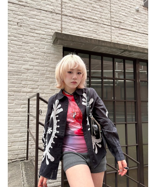 Desigual（デシグアル） ブラウス シャツ エスニック刺繍ランタン 