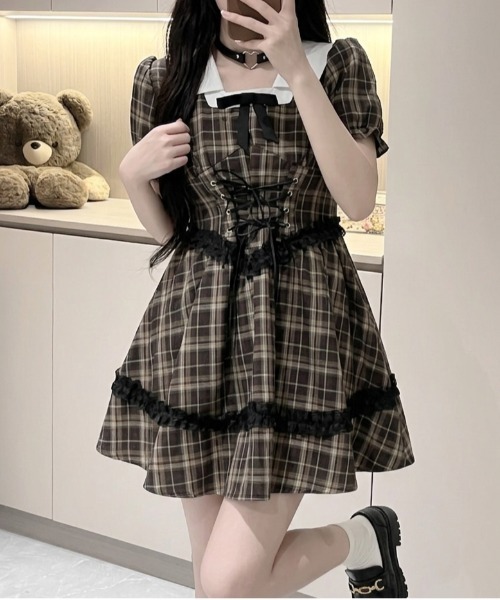 希少美品✨エムズグレイシー タータンチェック ワンピース