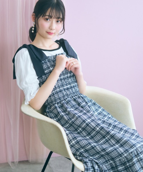 marun（マルン） ワンピース 夏 「大きいサイズ」チェック柄ショルダー