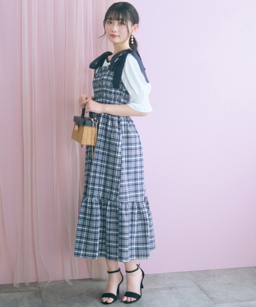 marun（マルン） ワンピース 夏 「大きいサイズ」チェック柄ショルダー