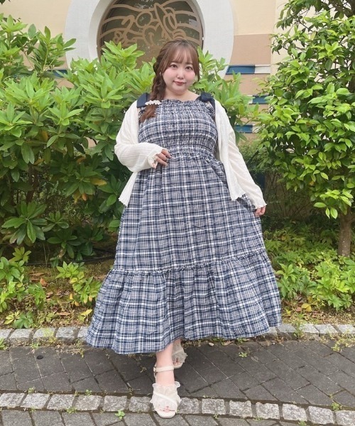 marun（マルン） ワンピース 夏 「大きいサイズ」チェック柄ショルダー
