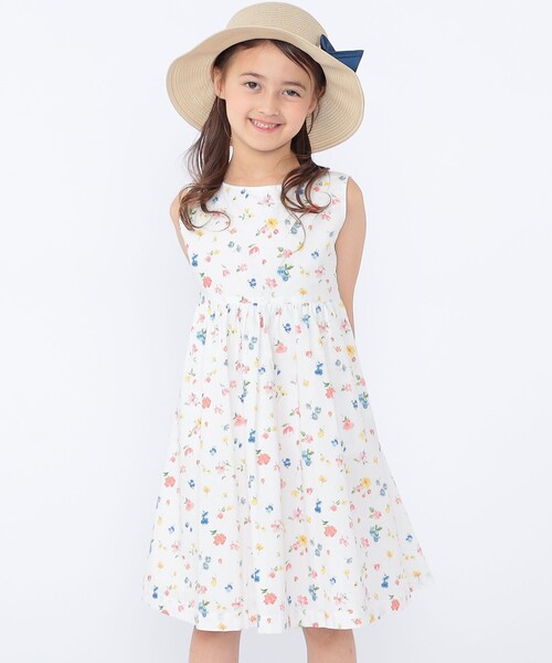 ワンピース SHIPS KIDS:100〜130cm / ノースリーブ フラワー プリント ワンピース キッズ 子供服 女の子の画像