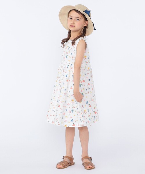 ワンピース SHIPS KIDS:100〜130cm / ノースリーブ フラワー プリント ワンピース キッズ 子供服 女の子の画像