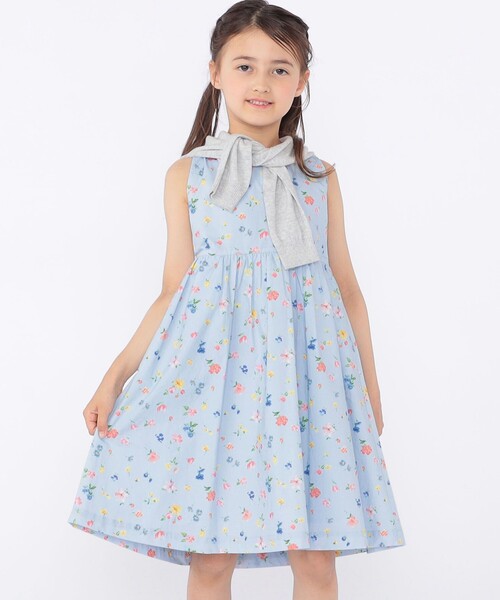 ワンピース SHIPS KIDS:100〜130cm / ノースリーブ フラワー プリント ワンピース キッズ 子供服 女の子の画像