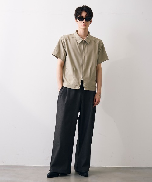 Shoowtime（ショウタイム） シャツ 半袖 Cropped double zip shirt