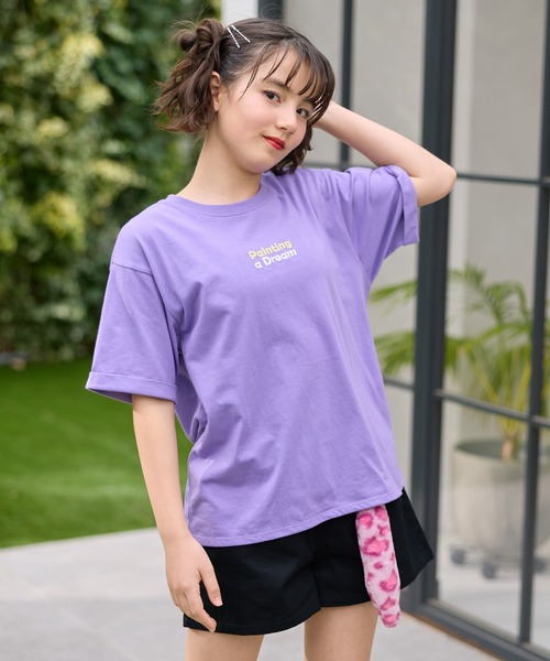 BISKEE tシャツ ハート柄 サガラ 刺繍 半袖 Tシャツ カットソー キッズ