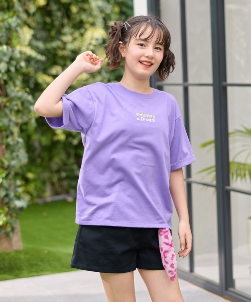 BISKEE tシャツ ハート柄 サガラ 刺繍 半袖 Tシャツ カットソー キッズ