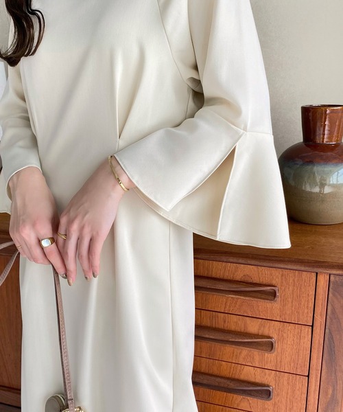 「callautia」 長袖ワンピース MEDIUM ブラック レディース_画像5