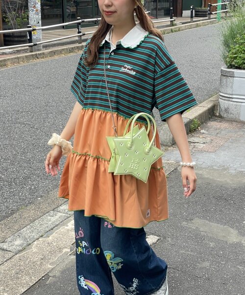 アルベロベロ　カラフルキャラクター刺繍 半袖チュニック HELLO.SANFRANCISCO（ハローサンフランシスコ） tシャツ 半袖 「HELLO