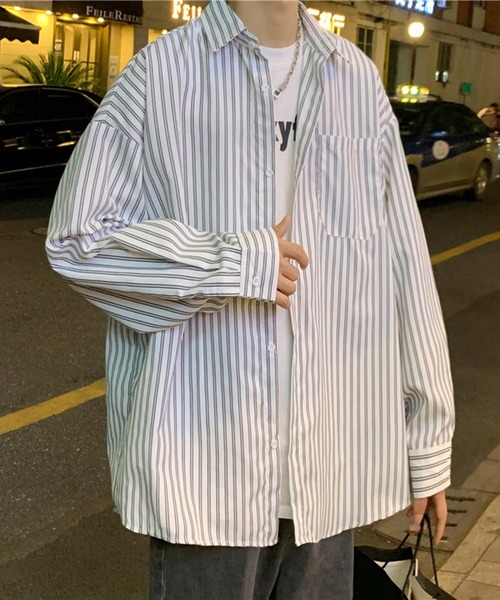 「DOUBLE STEAL」 長袖シャツ LARGE ブルー メンズ_画像2