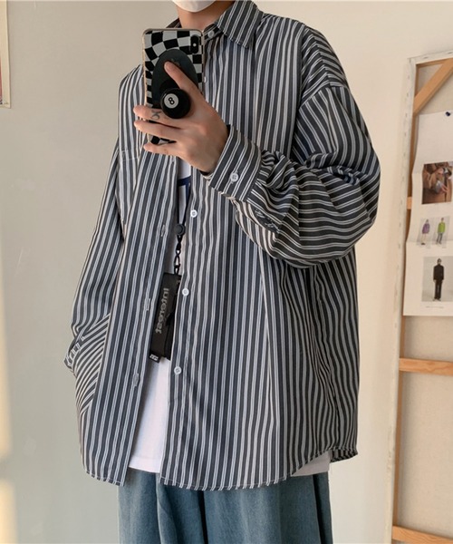 「DOUBLE STEAL」 長袖シャツ LARGE ブルー メンズ_画像4