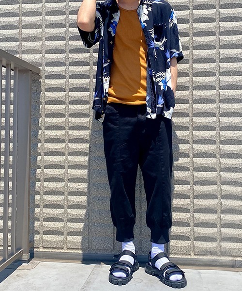 KAPITAL 青 ワイドカーゴパンツ KAPITAL - キャピタル カーゴパンツ タック ギャザー ジップ