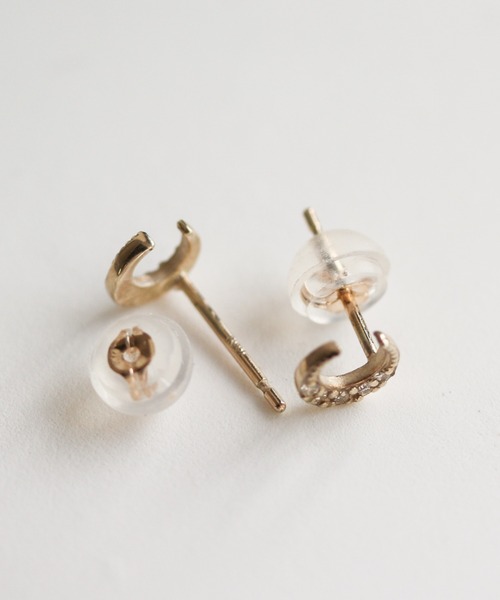 cui-cui（キュイキュイ） ピアス ダイヤモンド ムーン パヴェ ピアス
