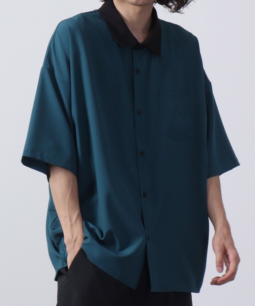 FUNALIVE シャツ とろみストレッチクレリックシャツSS メンズ