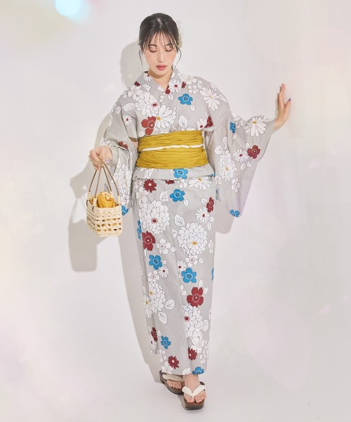 苺さま専用【美品】コムサデモードの浴衣と帯と籠巾着バックの3点セット 楽天市場】コムサデモード 浴衣（レディースファッション）の通販
