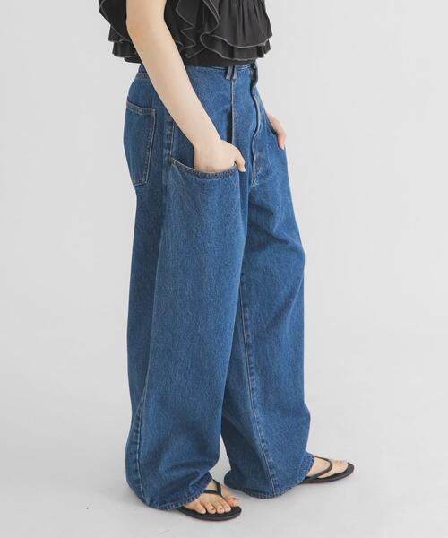 ジーンズ デニム デニムパンツ 「3サイズ展開」BIGポケットデザインデニム レディースの画像