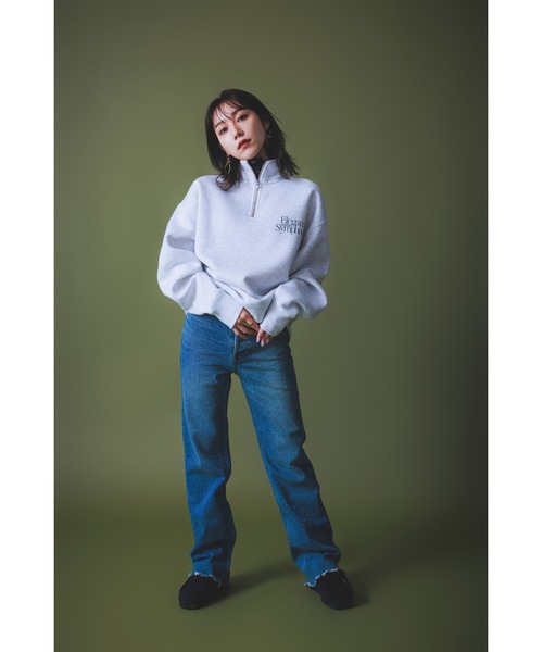 Vicente トレーナー スウェット Logo half zip sweat レディース