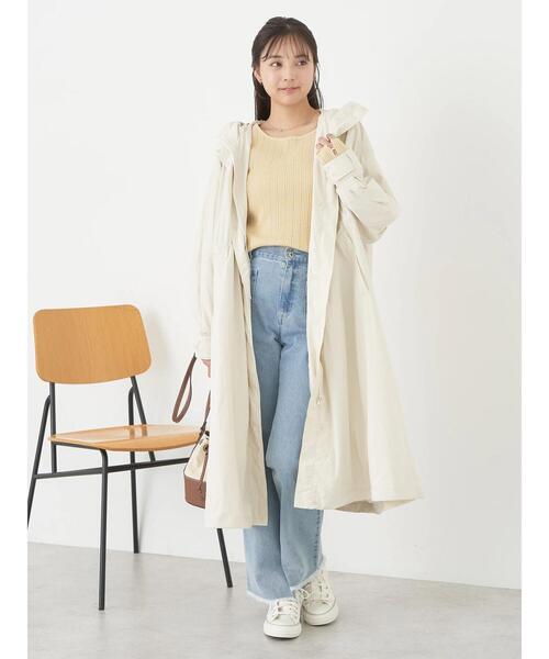 earth music&ecology コート アウター テックフードロングコート