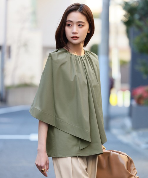 ELFRANK ブラウス シャツ 2WAYラッフルブラウス「綿100％使用