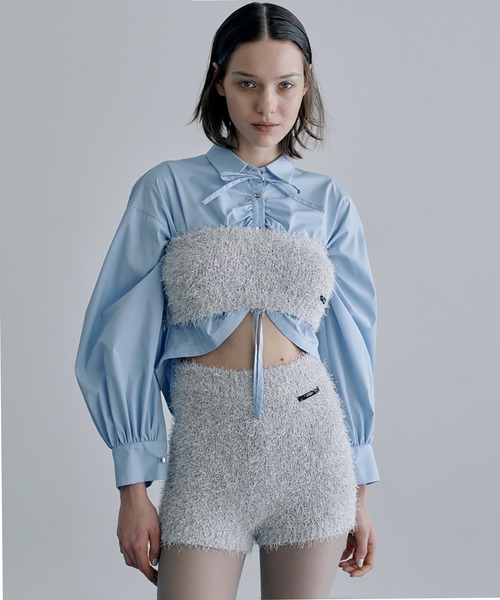 アンサンブル Rayon Feather Yarn Knit Set