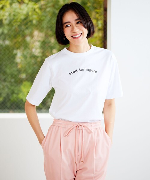 tシャツ 「WEB限定カラーあり・洗える」ロゴ刺繍 Tシャツ レディース