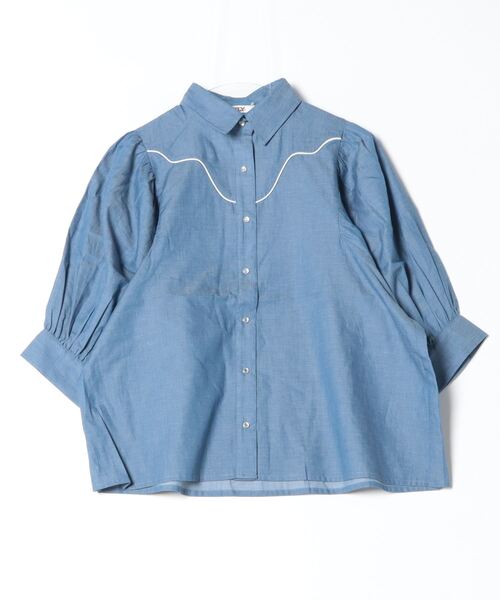 ブラウス シャツ ST:ELY / PUFFSLEEVE WSN SHIRT パフスリーブ ウエスタン シャツ レディース COMMON WARE ブラウス シャツ ST:ELY / PUFFSLEEVE WSN SHIRT