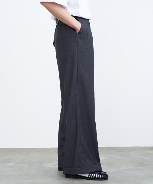 SINSSスラックス SINSS スラックス Center press two tuck wide straight slacks