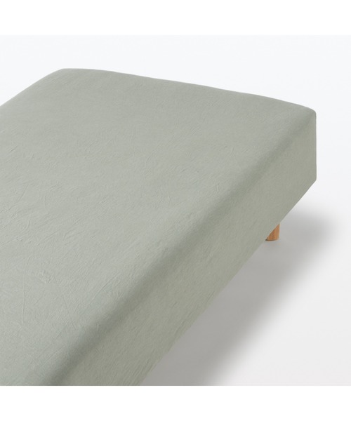 無印良品　MUJI ボックスシーツ　ベッドマットレス用　ダブル　定価10990円 無印良品（MUJI） ベッド 寝具 洗いざらしボックスシーツ・S 100