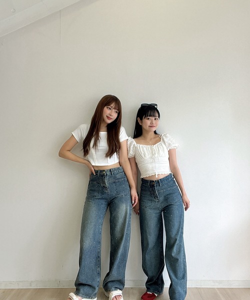 RiLi（リリ） tシャツ オープンデコルテクロップドトップス「RL